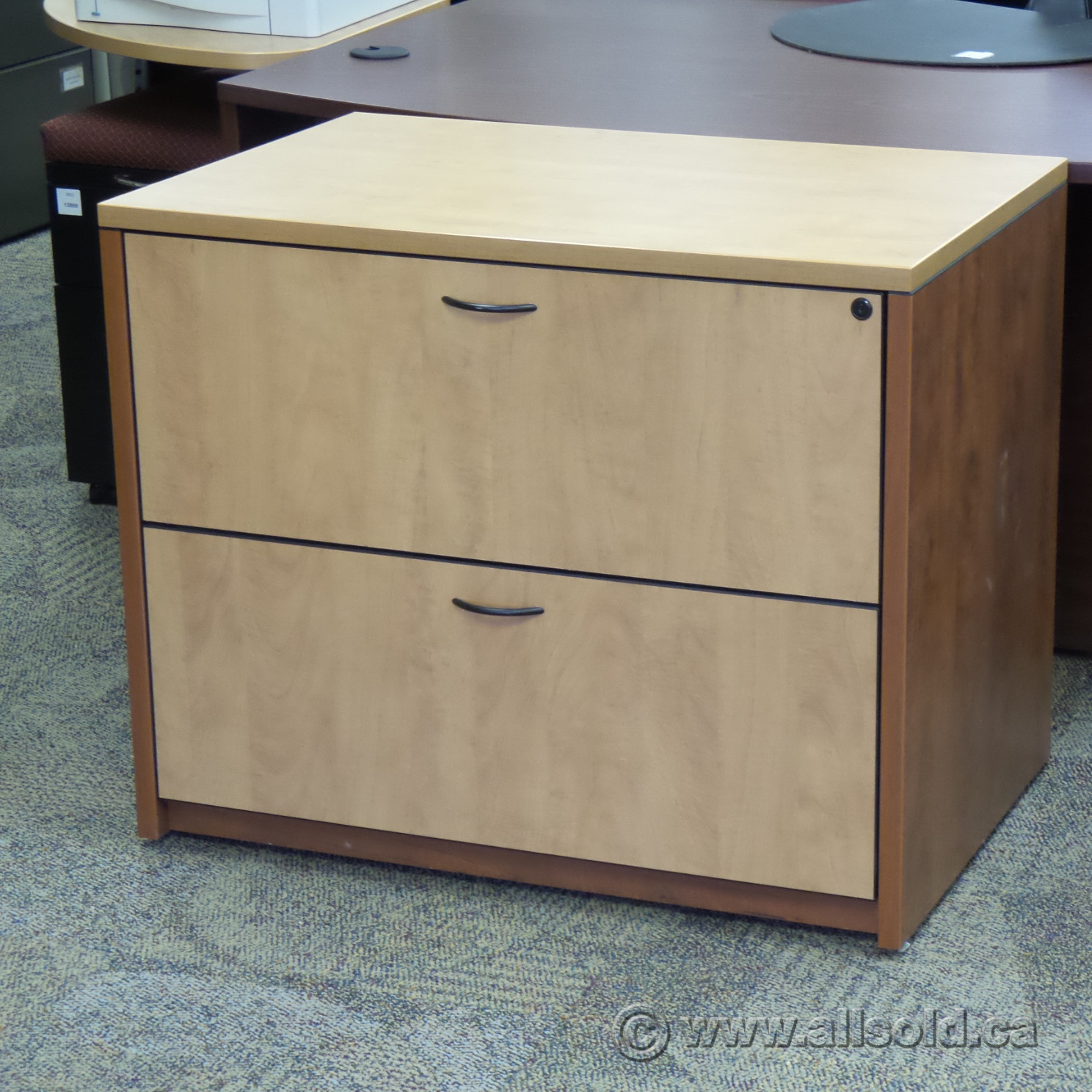 Two Tone Maple 2 Drawer Lateral File Locking Allsold.ca